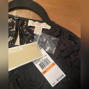 Michael Kors Black Floral Lace Long-Sleeve Blouse